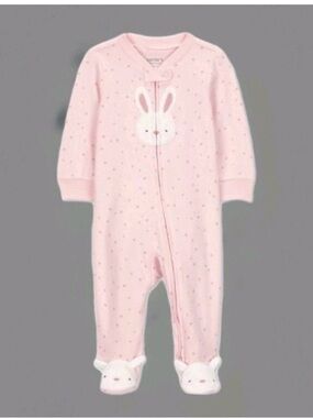Carter's Light Pink Bunny Footed One-Piece